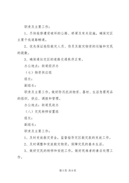 街道办防汛抗洪应急预案.docx
