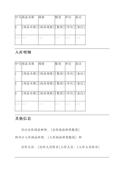 白酒库存交接单
