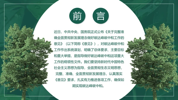 环境保护碳达峰碳中和绿色环保PPT模板