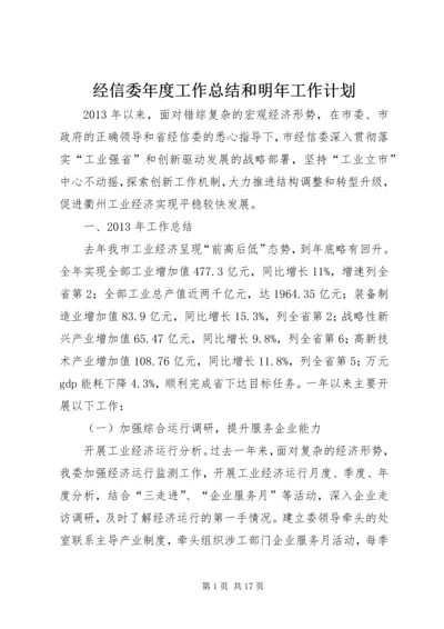 经信委年度工作总结和明年工作计划.docx