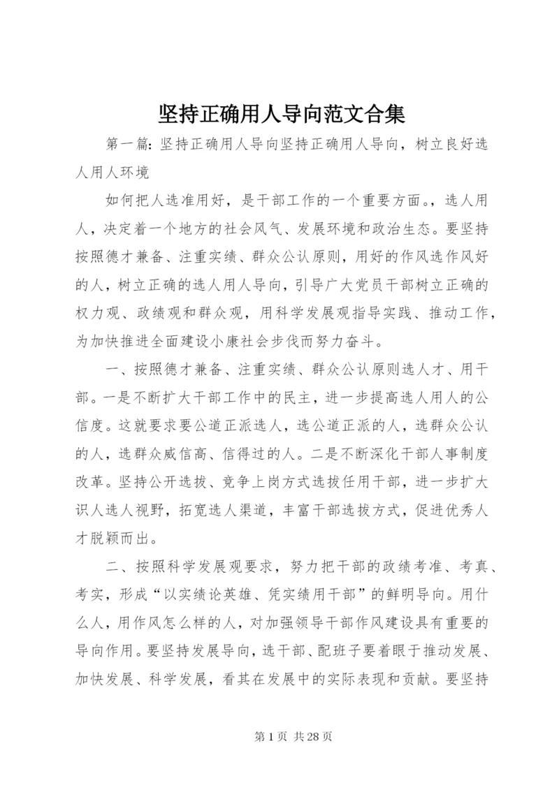 坚持正确用人导向范文合集精编.docx