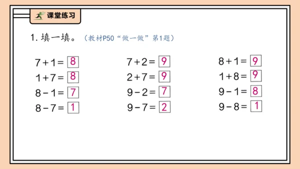 【课堂无忧】人教版一年级上册-2.8 8和9的加减法（课件）(共31张PPT)