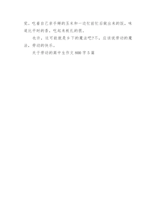 关于劳动的高中生优秀作文800字5篇.docx