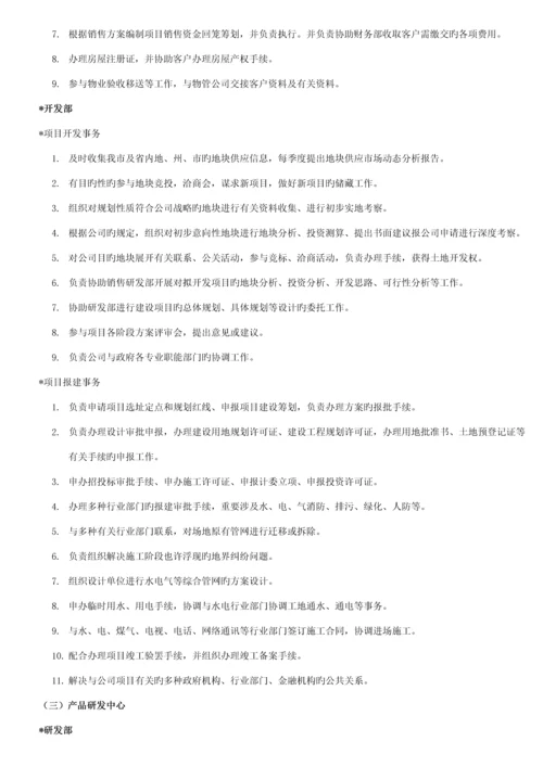 房地产公司组织架构及岗位基本职责.docx