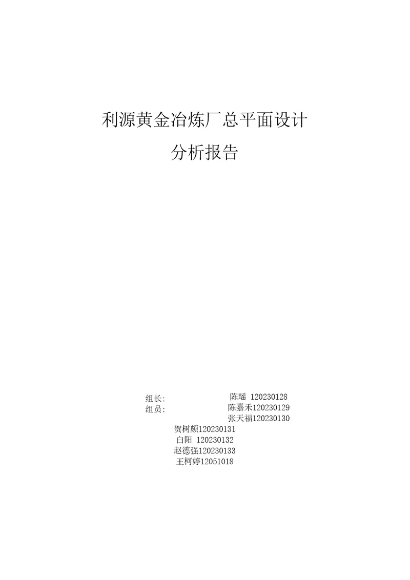 利源黄金总平面设计分析报告