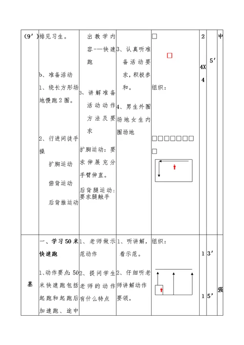 五年级50米快速跑教案[29]