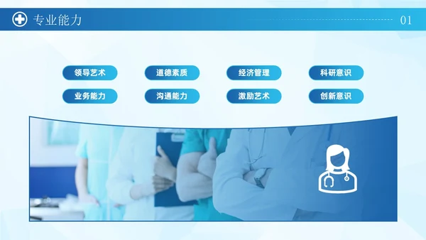 蓝色简约商务风科学管理专业护理护士长岗位竞聘通用PPT模板竞聘1