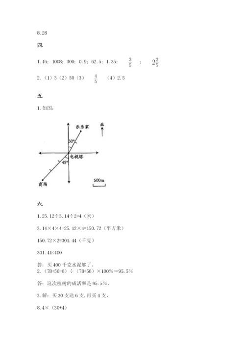 人教版六年级数学下学期期末测试题附完整答案【名师系列】.docx