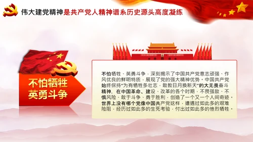 建党100周年七一讲话伟大的建党精神PPT