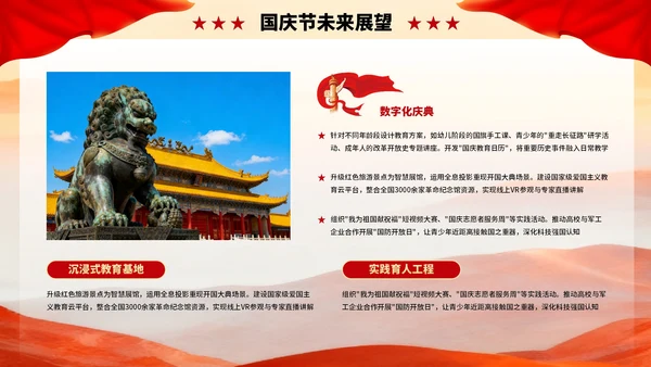 红色创意庆祝盛世华诞国庆节PPT模板