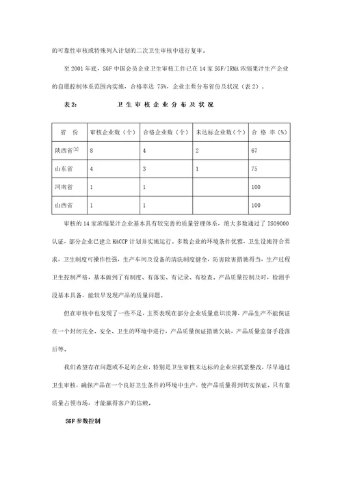 德国果汁保护协会SGF果汁产品质量控制体系