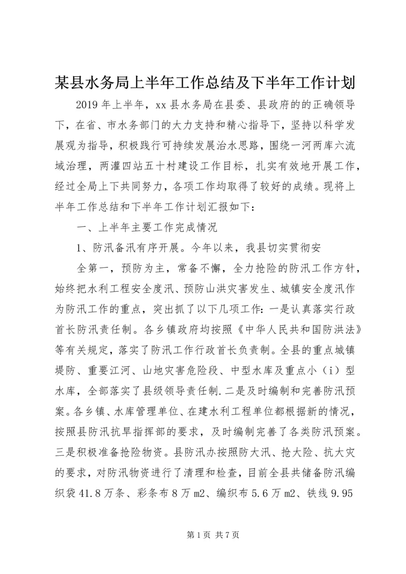 某县水务局上半年工作总结及下半年工作计划 (2).docx