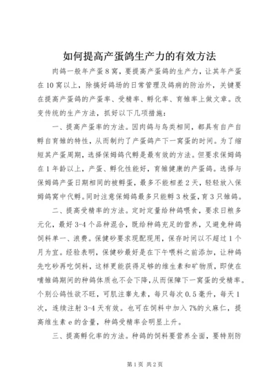如何提高产蛋鸽生产力的有效方法.docx