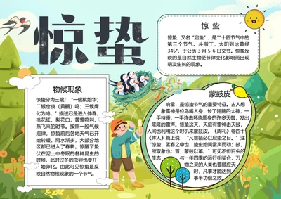 二十四节气惊蛰word小报