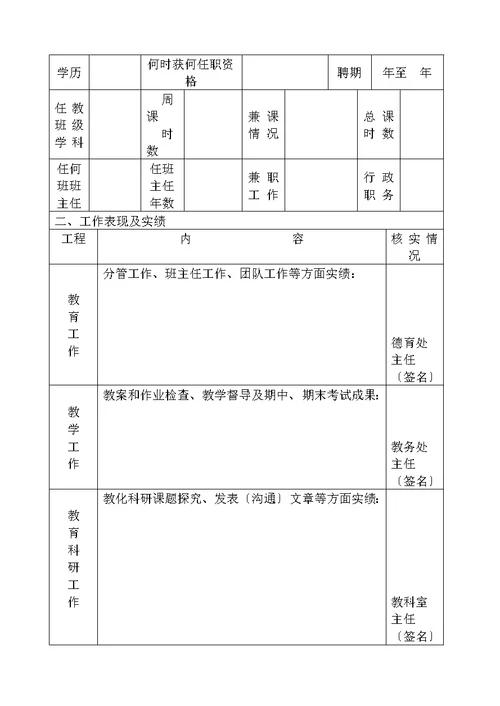 教师平时考核表 (2)