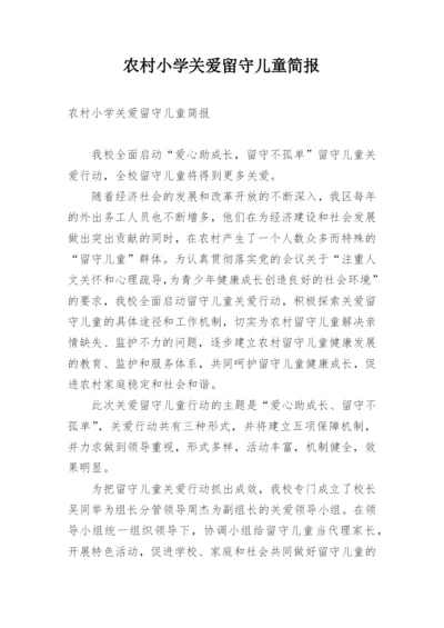 农村小学关爱留守儿童简报.docx