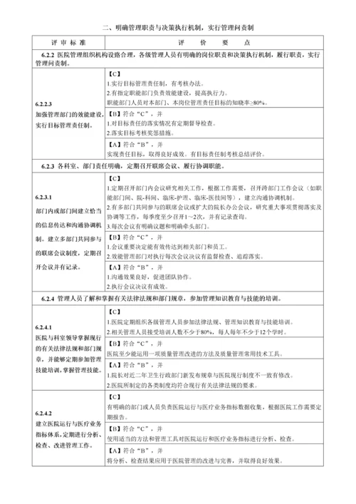 医院评审标准(XXXX年版)实施细则第六章医院管理.docx