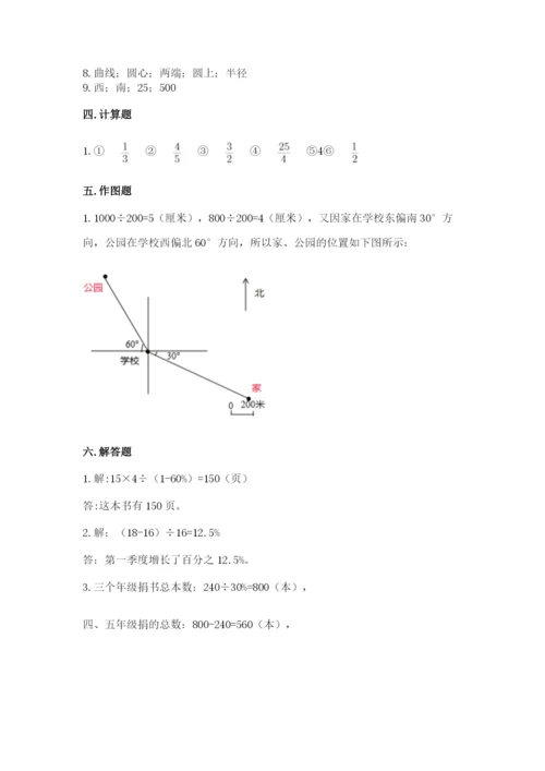 小学六年级上册数学期末测试卷含答案【研优卷】.docx