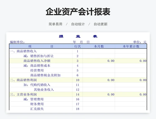 企业资产会计报表