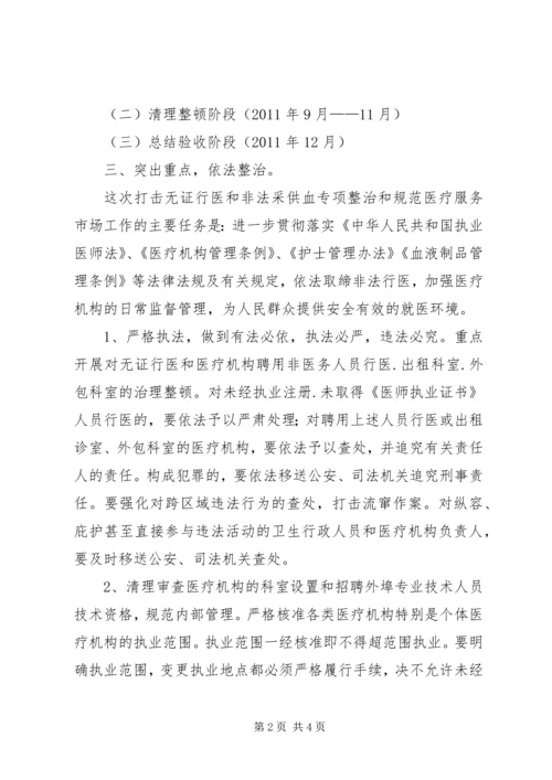 道真自治县整治医疗市场和严厉打击非法行医行动工作方案 (2).docx