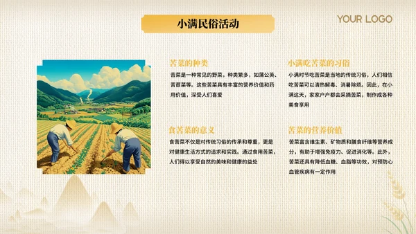 黄色节气之小满PPT模版
