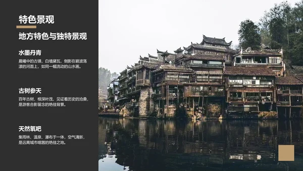 橙色摄影风家乡旅游纪实相册PPT模板