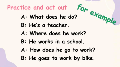 Unit 5 What does he do? PB Let's talk 课件+素材(共32张PP