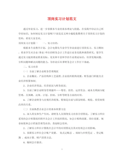 精编之顶岗实习计划范文.docx