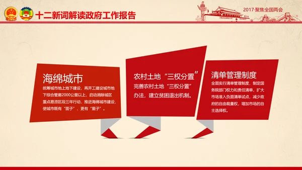 彩墨党政大气聚焦两会精神学习教育PPT