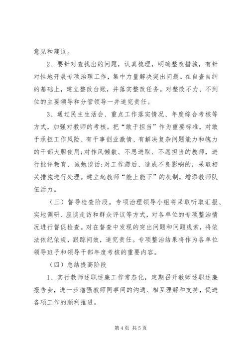 马庄中心校懒政怠政不作为治理实施方案 (2).docx