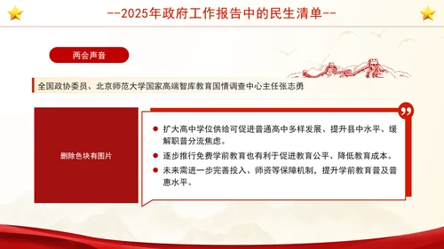 学习2025年政府工作报告中的民生清单社区ppt