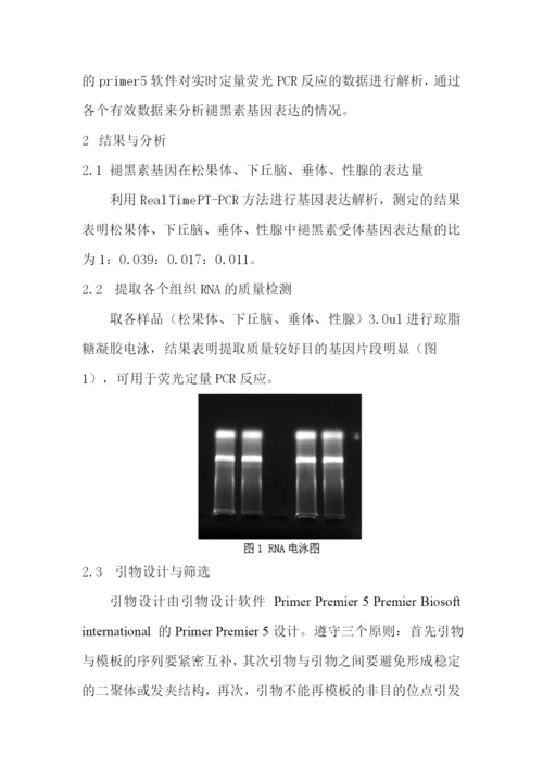 论文牦牛褪黑素受体在松果体下丘脑垂体性腺的表达量邓木金.docx