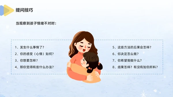 蓝色水彩风格儿童心理健康家长会PPT