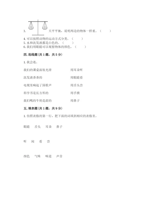 教科版小学科学一年级下册期末测试卷附参考答案【基础题】.docx