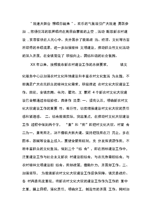 村文化员年终总结