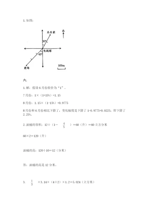 人教版六年级数学下学期期末测试题及完整答案（名校卷）.docx