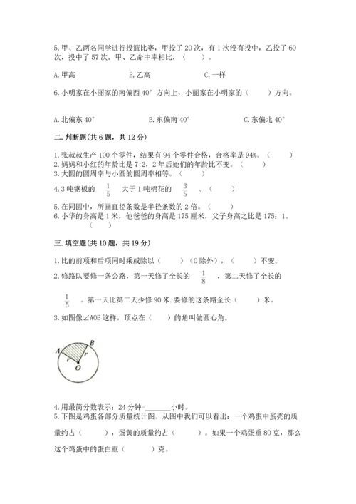 人教版六年级上册数学期末测试卷【培优b卷】.docx