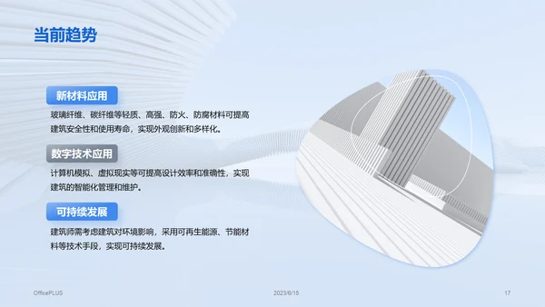 蓝色商务现代建筑设计流派研究报告PPT模板