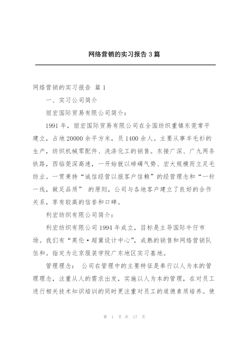 网络营销的实习报告3篇.docx