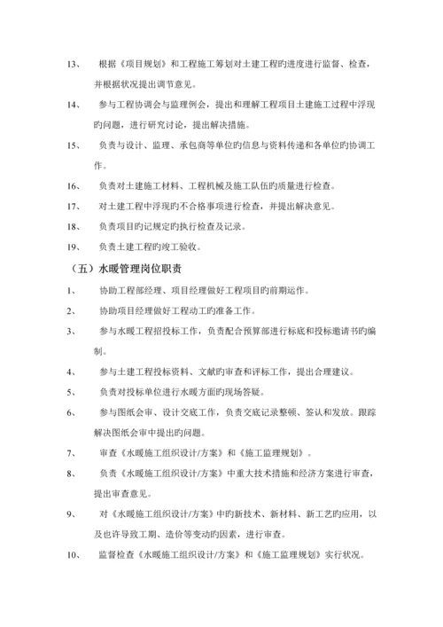 关键工程部岗位基本职责与管理新版制度.docx