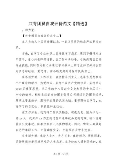 共青团员自我评价范文【精选】.docx