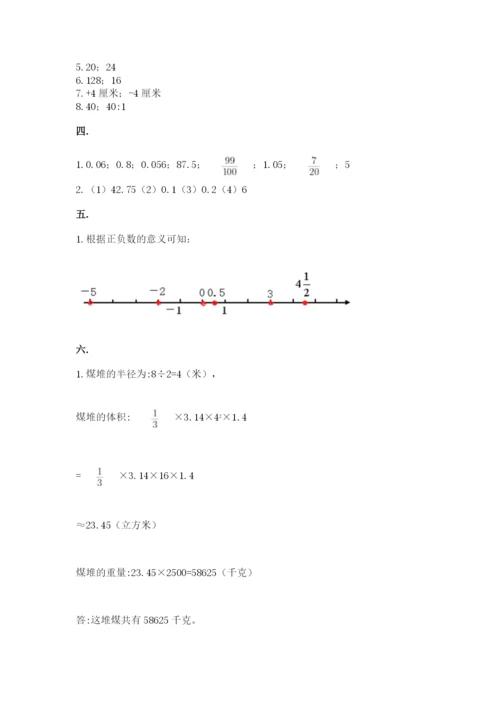 小学六年级数学期末自测题附答案【巩固】.docx
