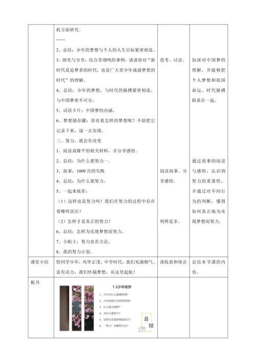 1.2少年有梦教案（核心素养目标）