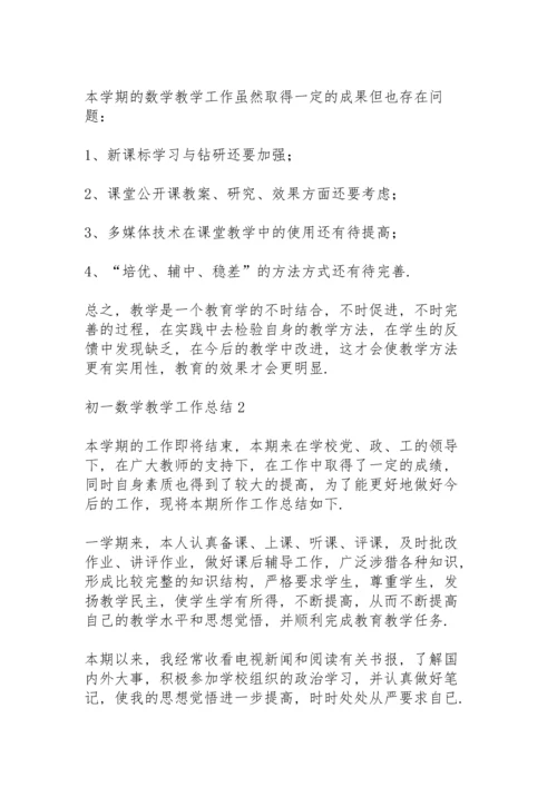 初一数学教学工作总结5篇.docx