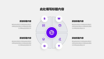 关系页-紫色商务风4项SWOT图