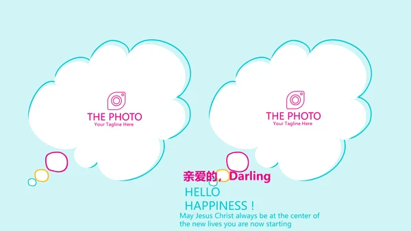 卡通可爱我100天啦百天电子相册PPT动态模板