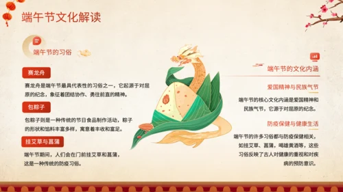 橙红色中国风传统节日文化解读班会PPT