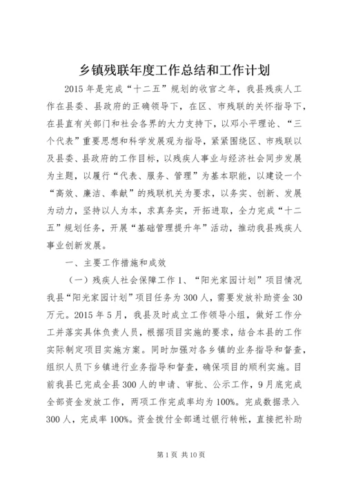乡镇残联年度工作总结和工作计划.docx