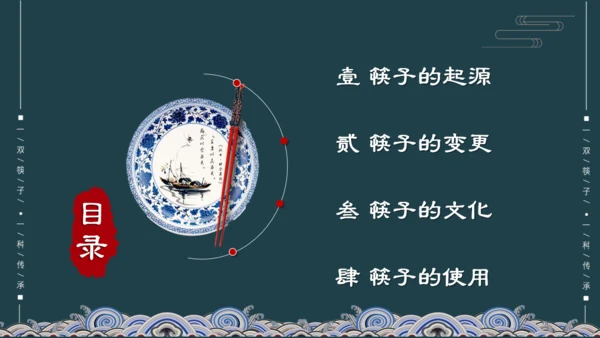 关于筷子的文化传承通用PPT模板