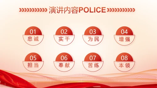 红色大气警察公安表彰大会动态PPT模板